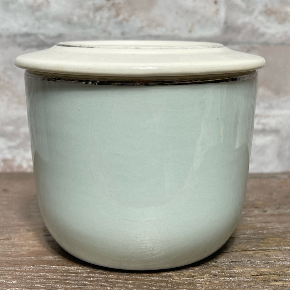 Universal Ballerina Large Refrigerator Jar Mist Platinum Bands VTG 40's 50's.